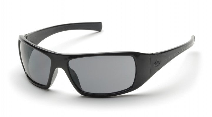 PYRAMEX SAFETY GLASSES - BLACK FRAME, GREY LENS