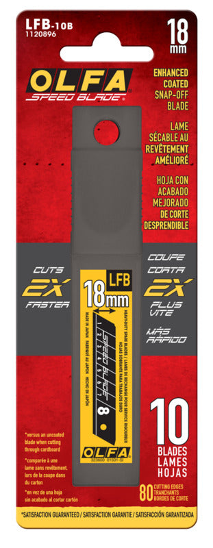 OLFA 18MM BLACK SPEED BLADES - 10 PACK