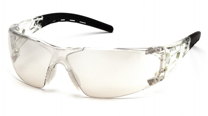 PYRAMEX SAFETY GLASSES - FYXATE - BLACK FRAME MIRROR LENS