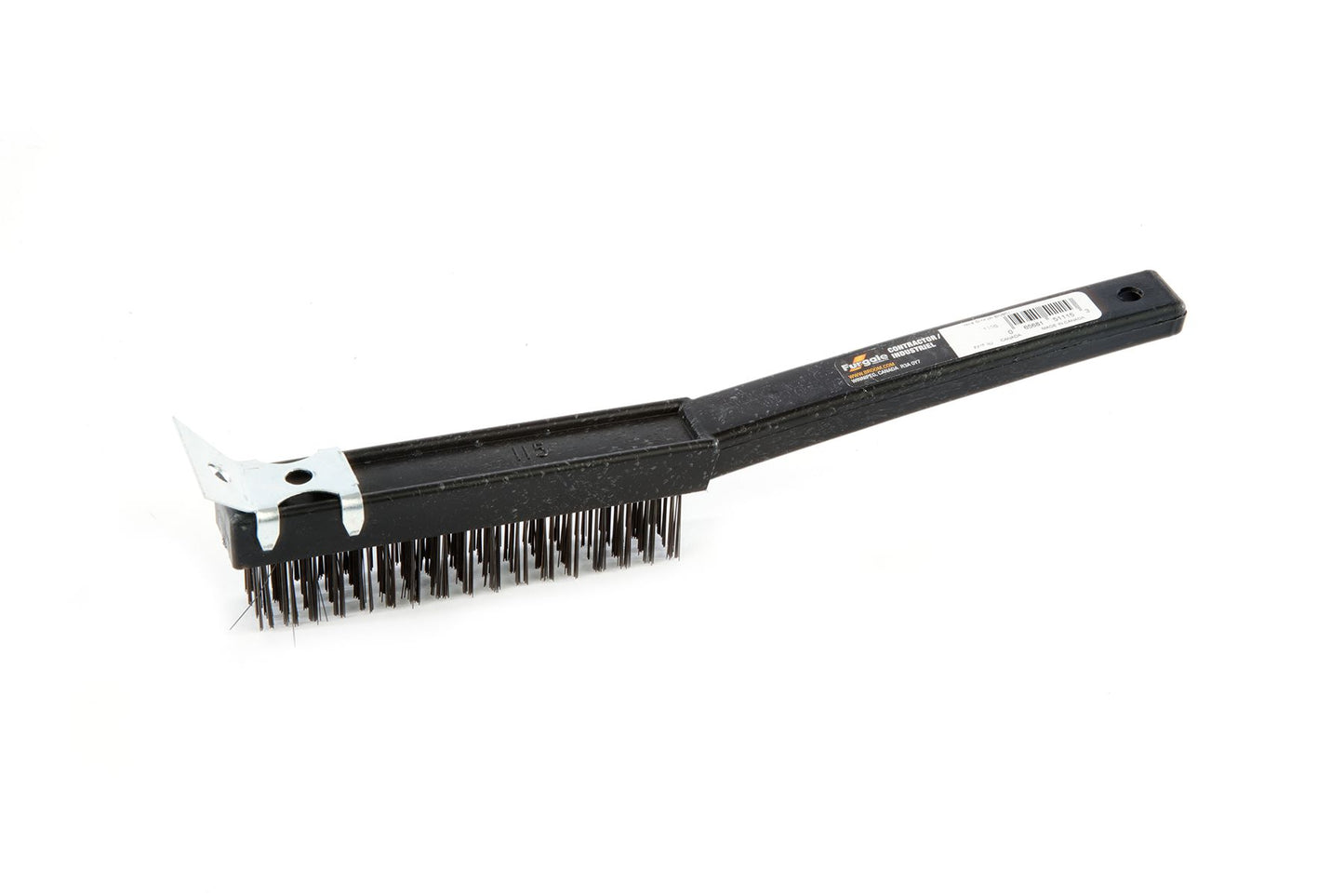 12" WIRE BRUSH WITH SCRAPER - 4 ROW