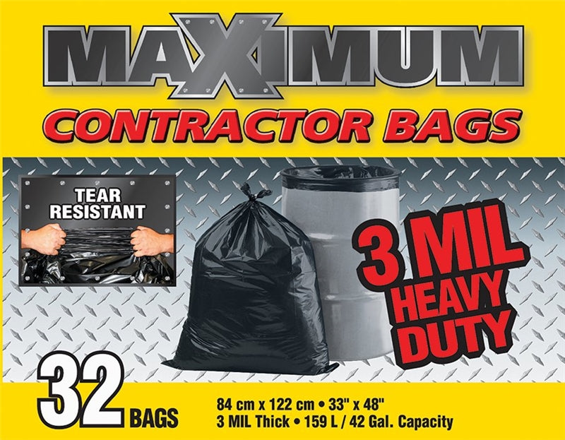 MAXIMUM CONTRACTOR GARBAGE BAGS - 3 MIL